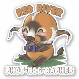 Sticker Photographe du porc de Red River
