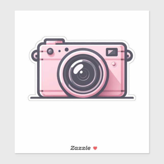 Sticker Photographie de la caméra de tir rose tendance (Feuille)