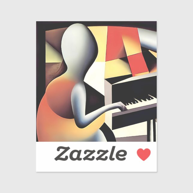Sticker Piano Player - Art aérographe (Feuille)