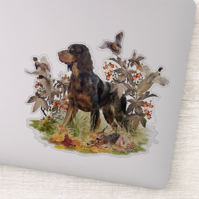 Sticker Picardy Spaniel, chasse aux oiseaux (Détail)