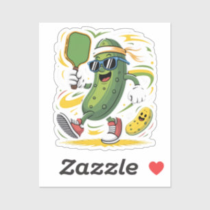Sticker Pickle Jouant au Pickleball