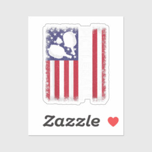 Sticker Pickleball American Flag Drôle amusant Pickleball 