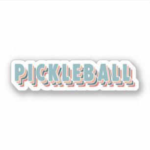 Sticker Pickleball en Multicolor Colorée Typographie rétro