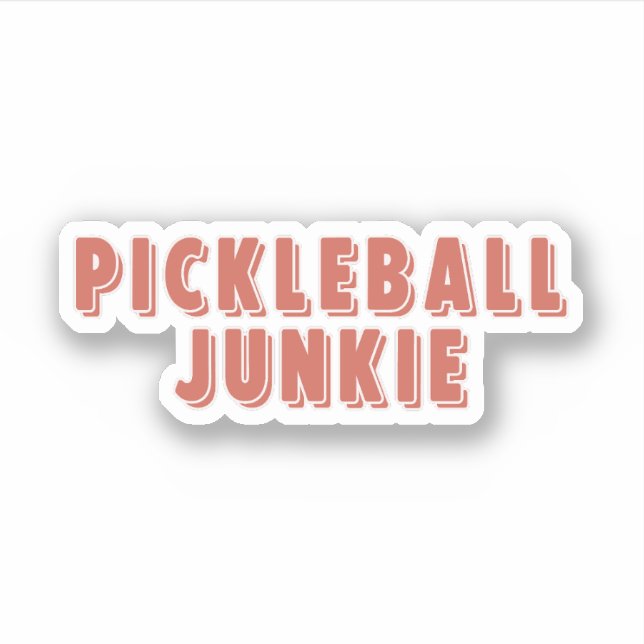 Sticker Pickleball Junkie Retro Typographie (Devant)