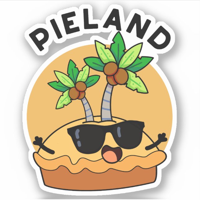Sticker Pie-land Funny Island Pun (Devant)