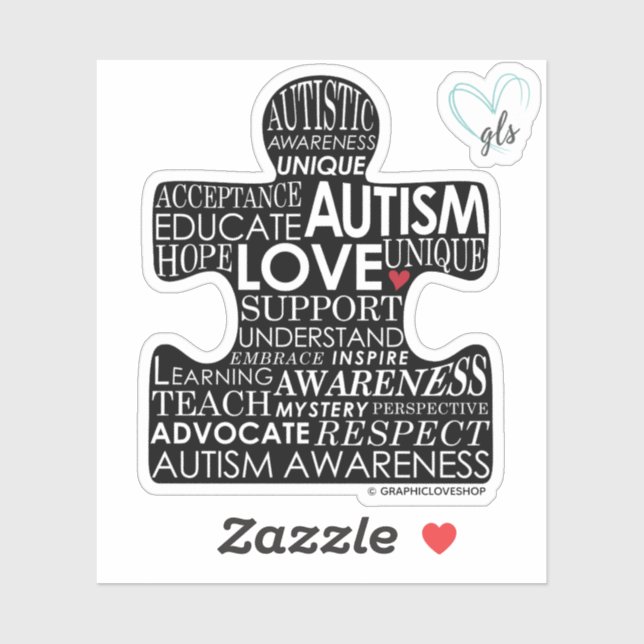 Sticker Pièce de puzzle de sensibilisation sur l'autisme © (Feuille)