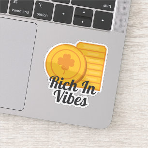 Sticker Pièces d'or de la Saint-Patrick riches en vibratio