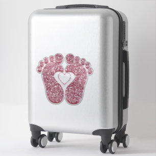 Sticker Pieds bébé Coeur Réflexologie Massage Rose de thér