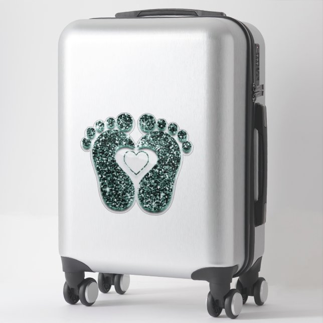 Sticker Pieds Bébé Coeur Réflexologie Massage Thérapie Tur (Sur valise)