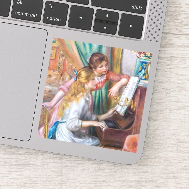 Sticker Pierre Auguste Renoir - Jeunes filles au piano (Détail)