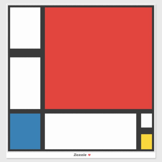Sticker Piet Mondrian, Composition ii (Feuille)