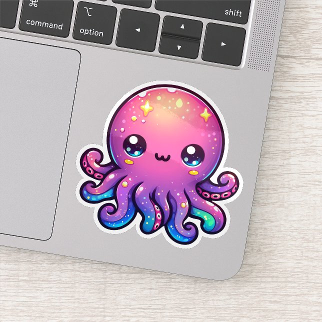 Sticker Pieuvre de l'espace Kawaii adorable avec Sti de lu (Détail)