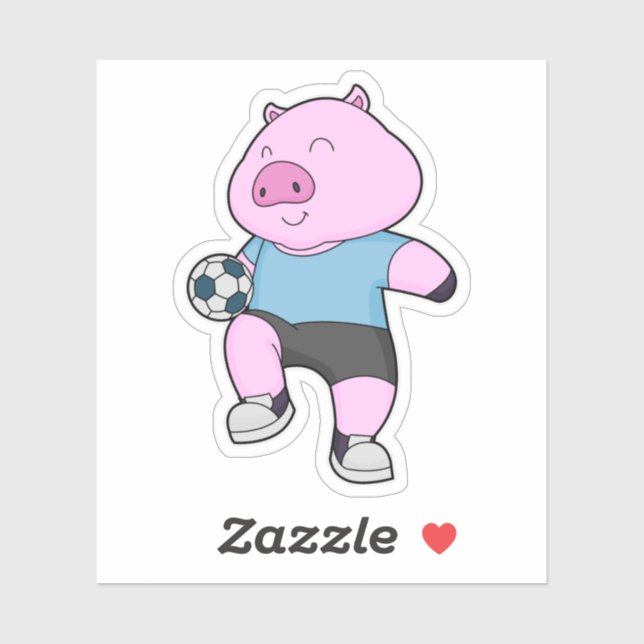 Sticker Pig Soccer joueur Soccer (Feuille)