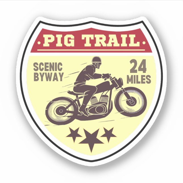 Sticker Pig Trail Pittoresque Byway arkansas moto ride (Devant)