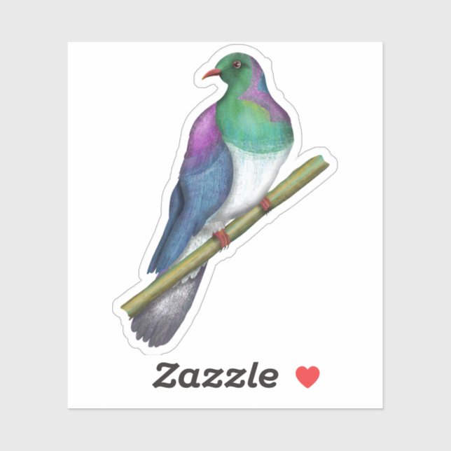 Sticker Pigeon de Kereru Wood (Feuille)