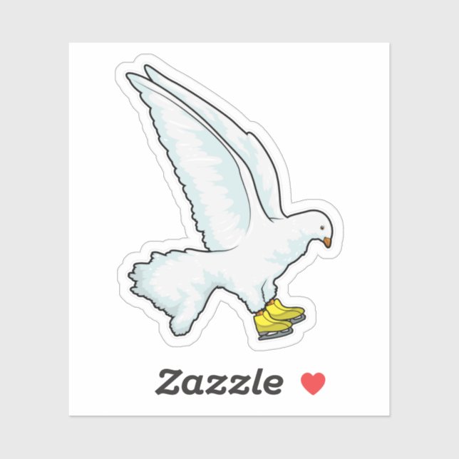Sticker Pigeon Patinage sur glace Patins sur glace (Feuille)