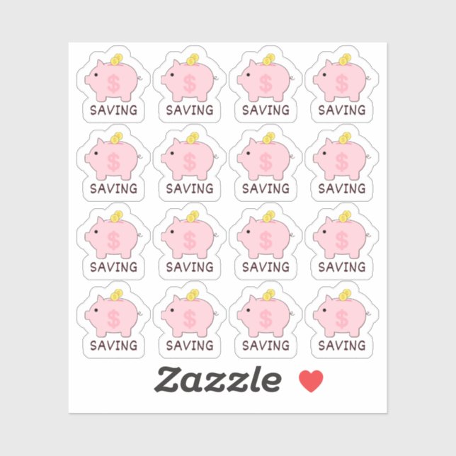 Sticker Piggy Bank Saving Tracker Bujo Planner (Feuille)