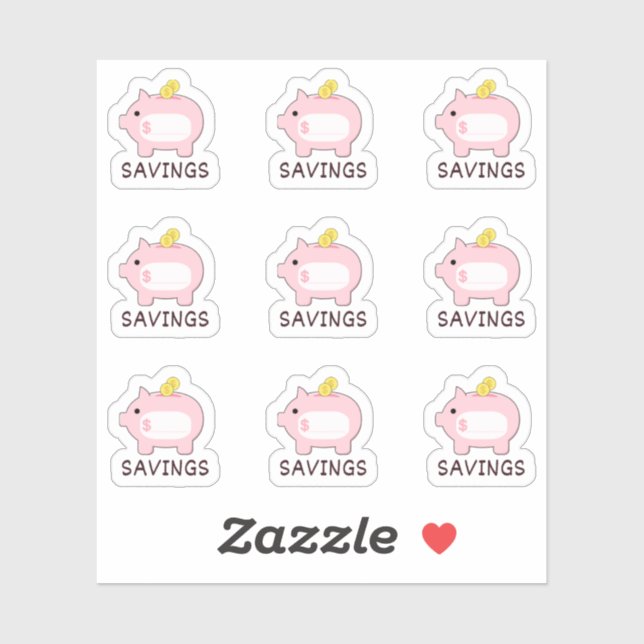 Sticker Piggy Bank Saving Tracker Mini Bujo Planner (Feuille)