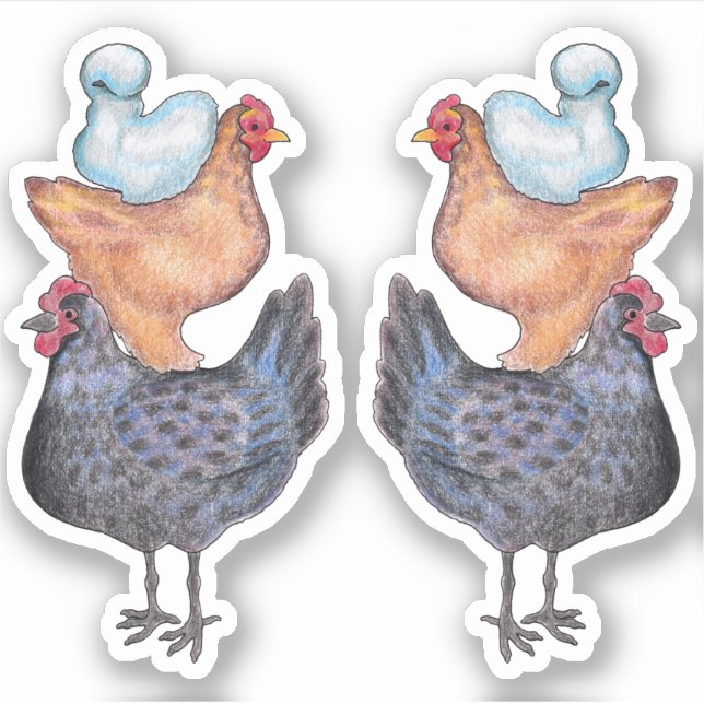 Sticker Pile de poulets (Devant)