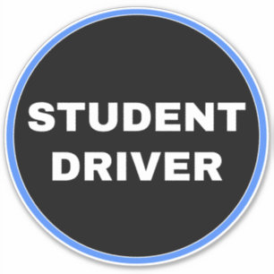 Sticker Pilote étudiant [Simple Black Sign]