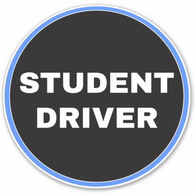 Sticker Pilote étudiant [Simple Black Sign] (Devant)