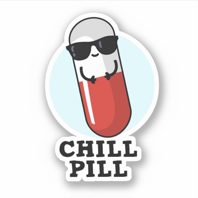 Sticker Pilule de pilule Cool de médecine Pun (Devant)