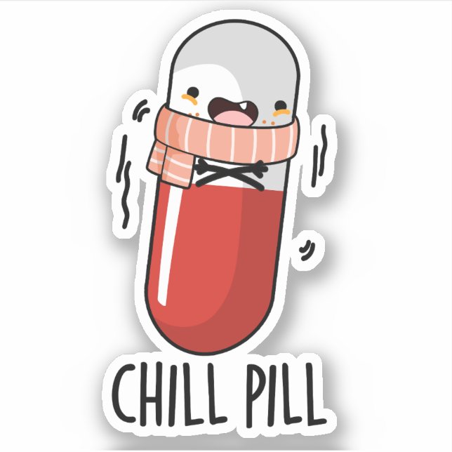 Sticker Pilule de refroidissement amusant Congélation pilu (Devant)
