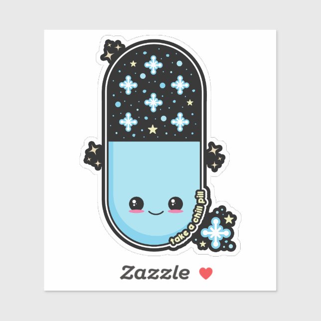 Sticker Pilule de refroidissement Kawaii (Feuille)