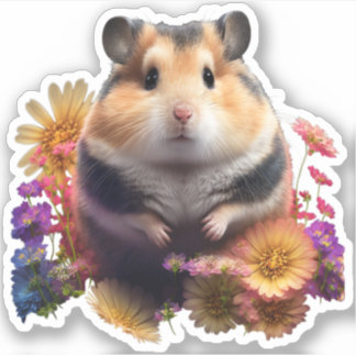 Sticker Pinces pétales - Baguette à hamster floral mignonn