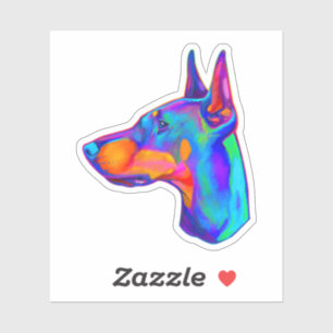 Sticker Pincher Doberman aux couleurs