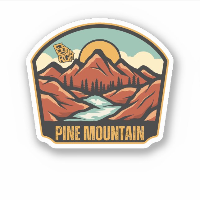 Sticker Pine Mountain, Géorgie (Devant)