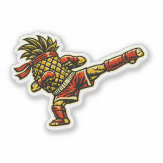 Sticker Pineapple Kickboxer — Kickboxing Rétro Vintage