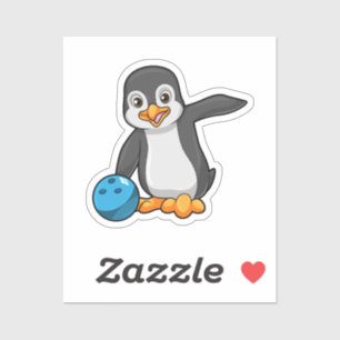 Sticker Pingouin à Bowling avec Bowling