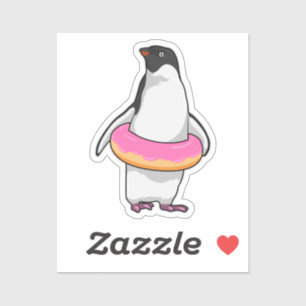 Sticker Pingouin avec Donut
