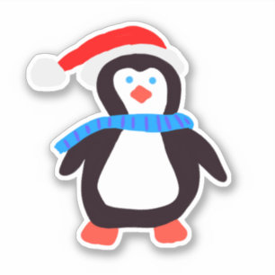 Sticker Pingouin d'hiver classique