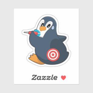 Sticker Pingouin fléchettes fléchettes