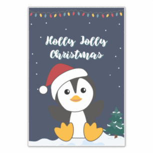 Sticker Pingouin Noël Neige Hiver Animaux Penguins Sti