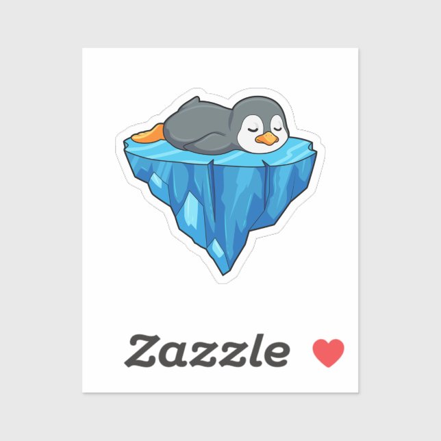 Sticker Pingouin sur glace floc (Feuille)