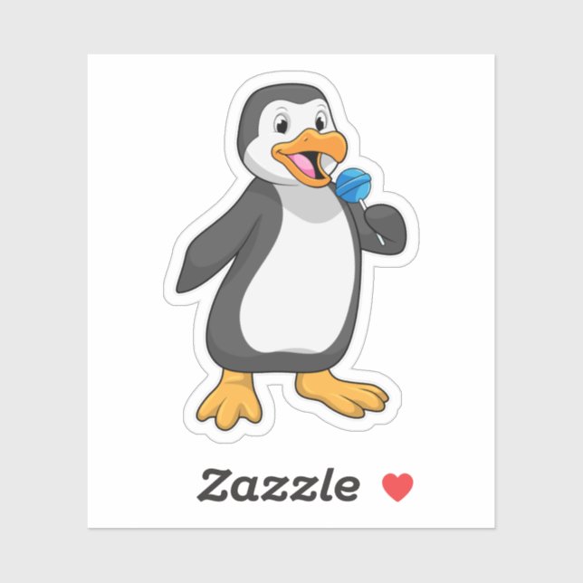Sticker Pingouin with Lollipop (Feuille)
