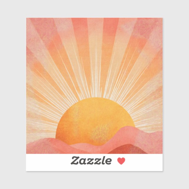 Sticker Pink and Orange Boho Sunrise (Feuille)