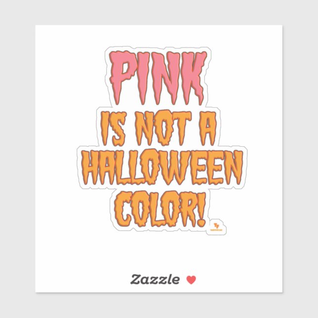 Sticker Pink n'est pas Halloween couleur amusant saison Éf (Feuille)