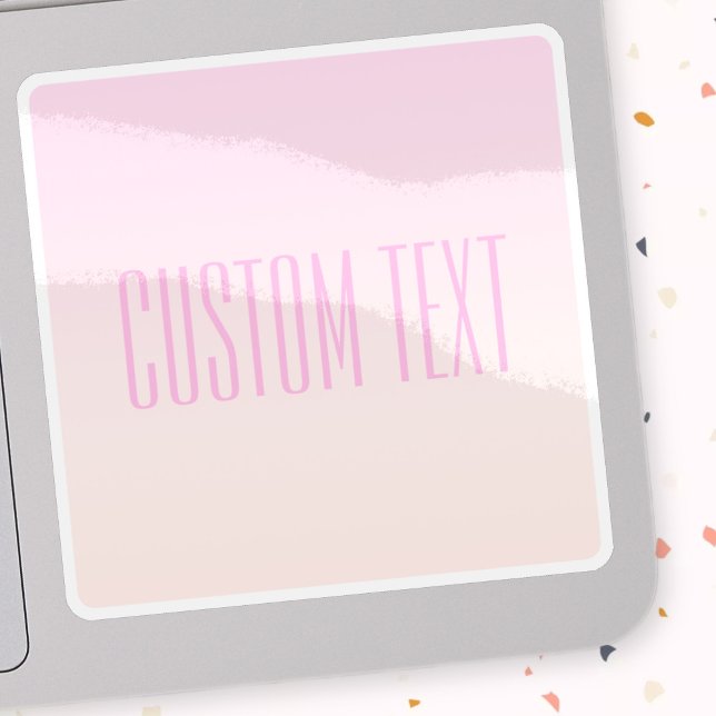Sticker Pink to Peach Sunset Ombre avec texte personnalisa (Créateur téléchargé)