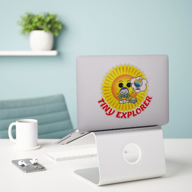 Sticker piqueurs. petit poussin (Ordinateur portable sur le bureau)