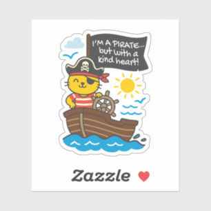 Sticker pirate cat - I'm a pirate... but with bu