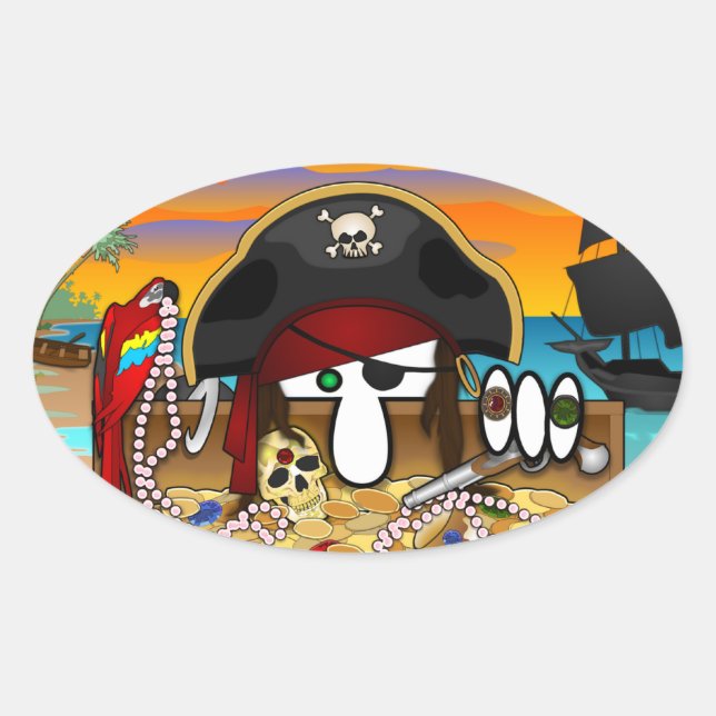 Sticker Pirate Kilroy Oval (Devant)