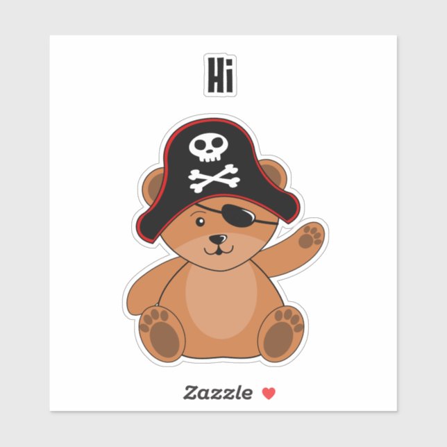 Sticker Pirate Teddy Bear (Feuille)