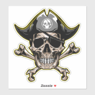 Sticker pirate thème fête adulte Cross Bones