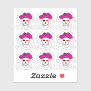 Sticker Pirates & Capitaine Grâce, Crâne X os croisés /Set