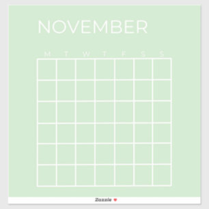 Sticker Pistachio Planificateur calendrier novembre non da