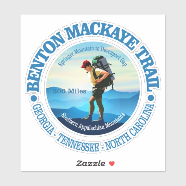 Sticker Piste Benton MacKaye (Hiker C) (Feuille)